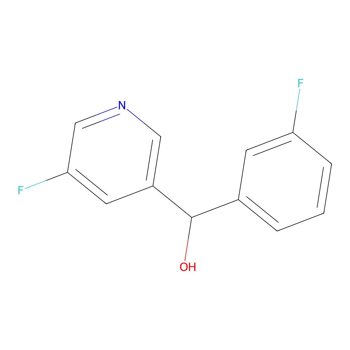 5-Fluoro-alpha-(3-fluorophenyl)-3-pyridinemethanol molecular structure, CAS 1249234-81-8