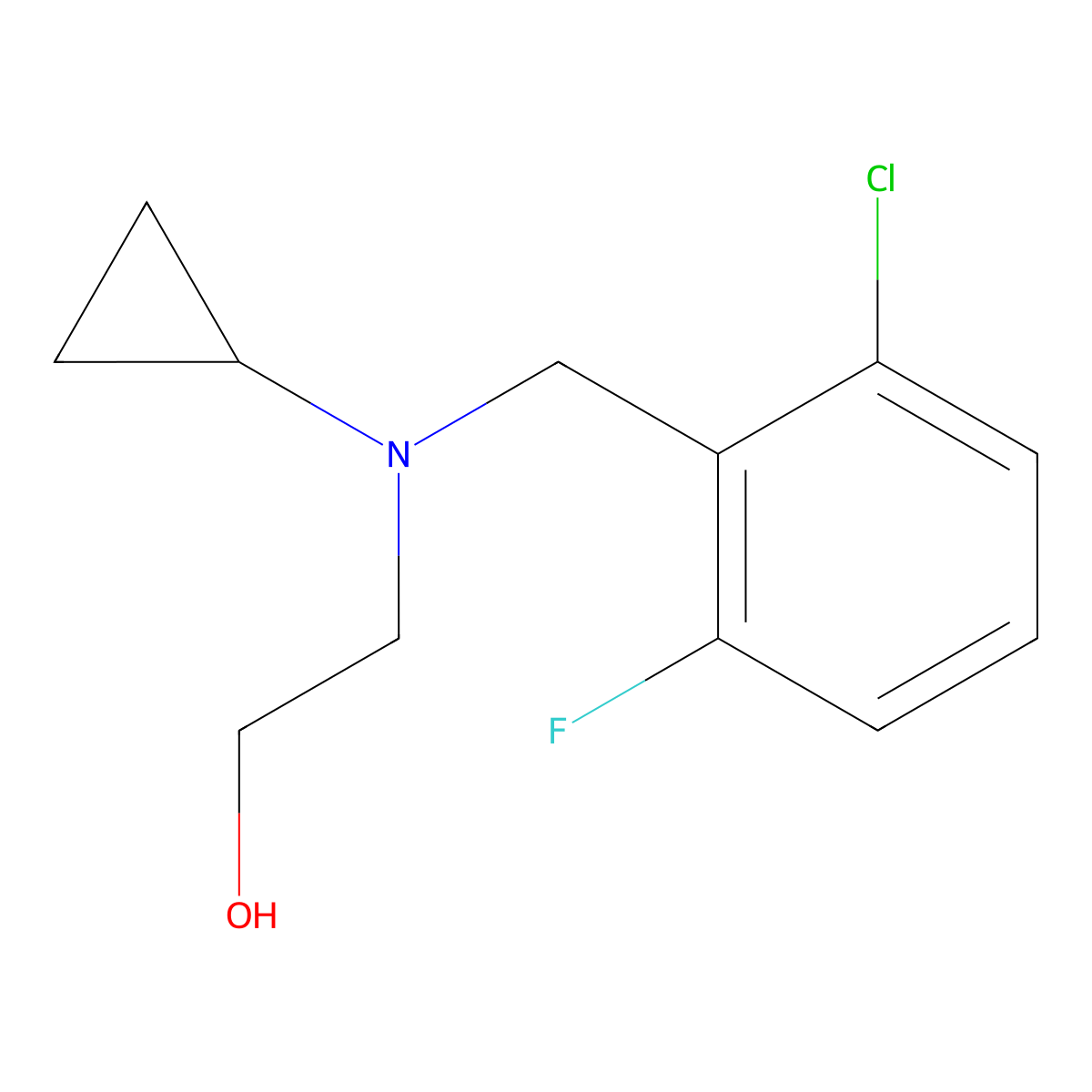 2-[(2-Chloro-6-fluoro-benzyl)-cyclopropyl-amino]-ethanol molecular structure, CAS 1249235-18-4