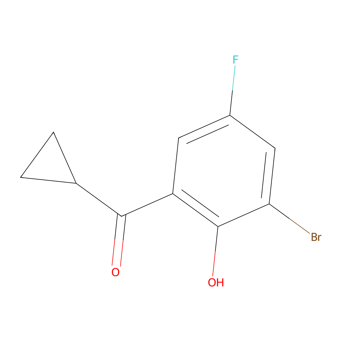 2-Bromo-6-cyclopropanecarbonyl-4-fluorophenol molecular structure, CAS 1249236-16-5