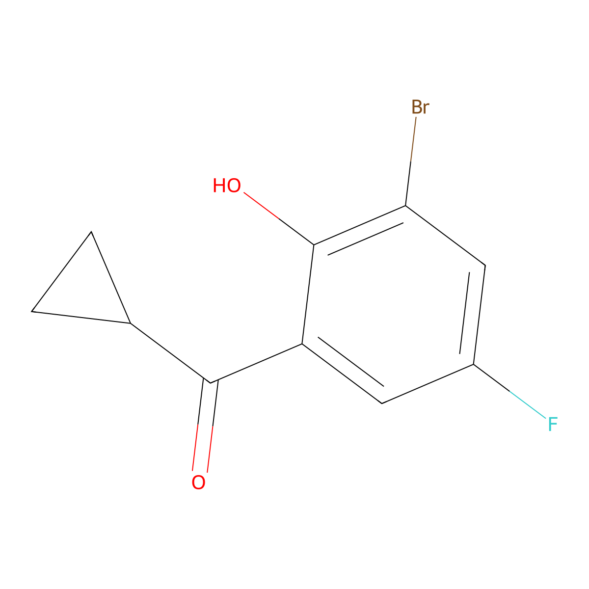 2-Bromo-6-cyclopropanecarbonyl-4-fluorophenol molecular structure, CAS 1249236-16-5