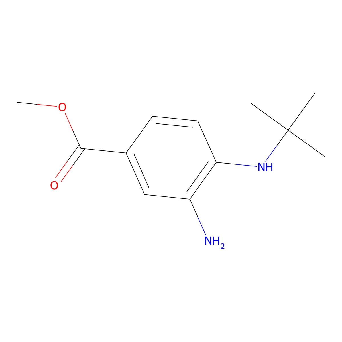 Methyl 3-amino-4-(tert-butylamino)benzoate molecular structure, CAS 1249236-95-0