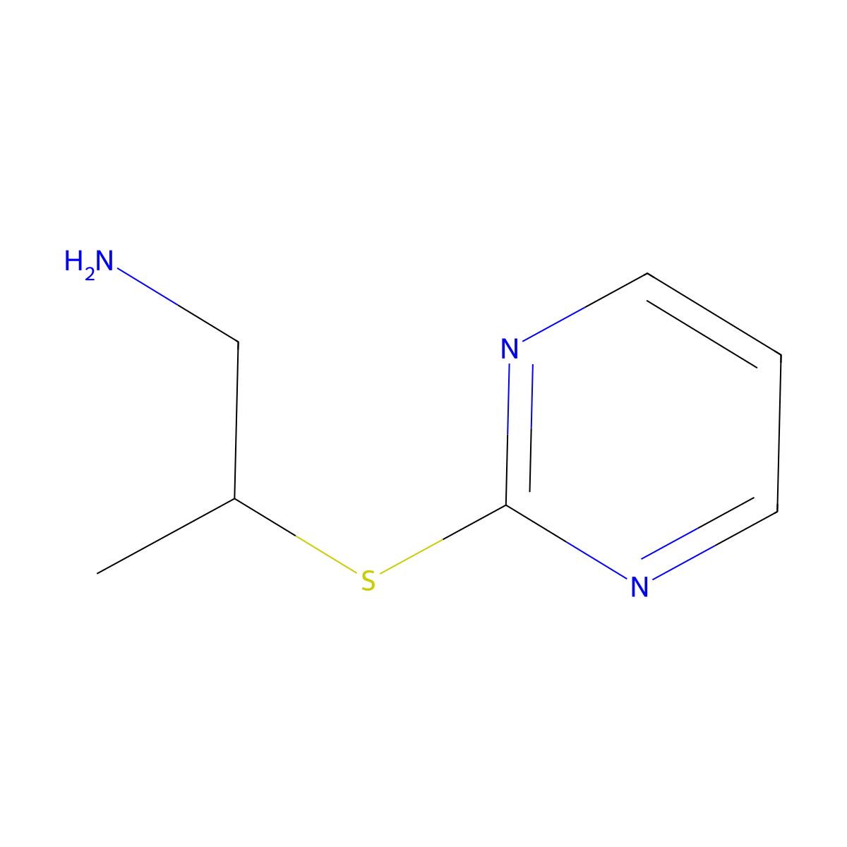 2-(Pyrimidin-2-ylthio)propan-1-amine molecular structure, CAS 1249238-58-1