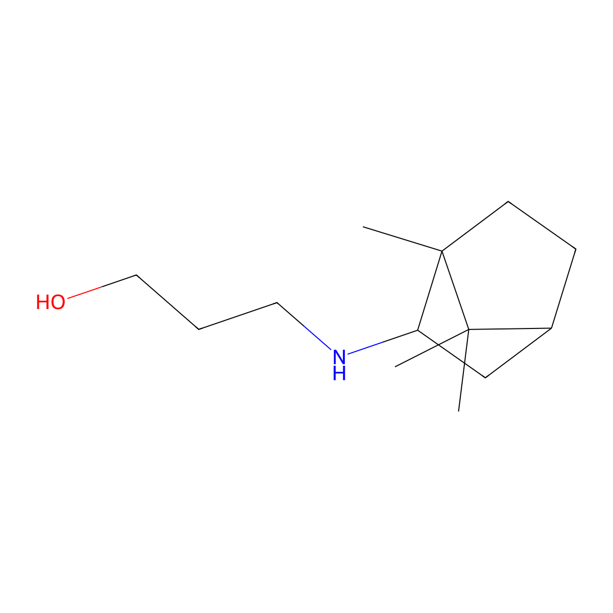 3-({1,7,7-Trimethylbicyclo[2.2.1]heptan-2-yl}amino)propan-1-ol molecular structure, CAS 1249240-84-3