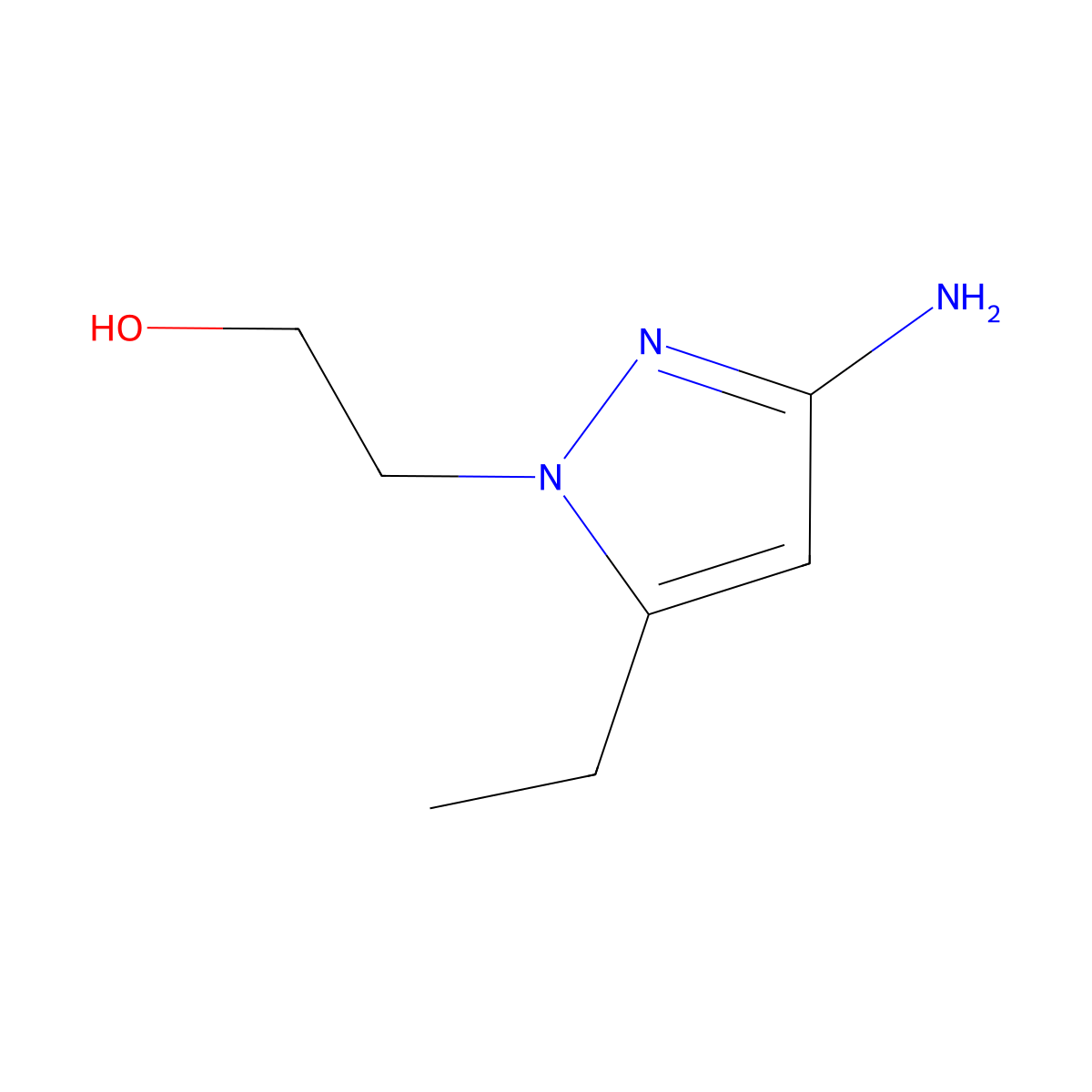 2-(3-amino-5-ethyl-1H-pyrazol-1-yl)ethan-1-ol molecular structure, CAS 1249244-57-2