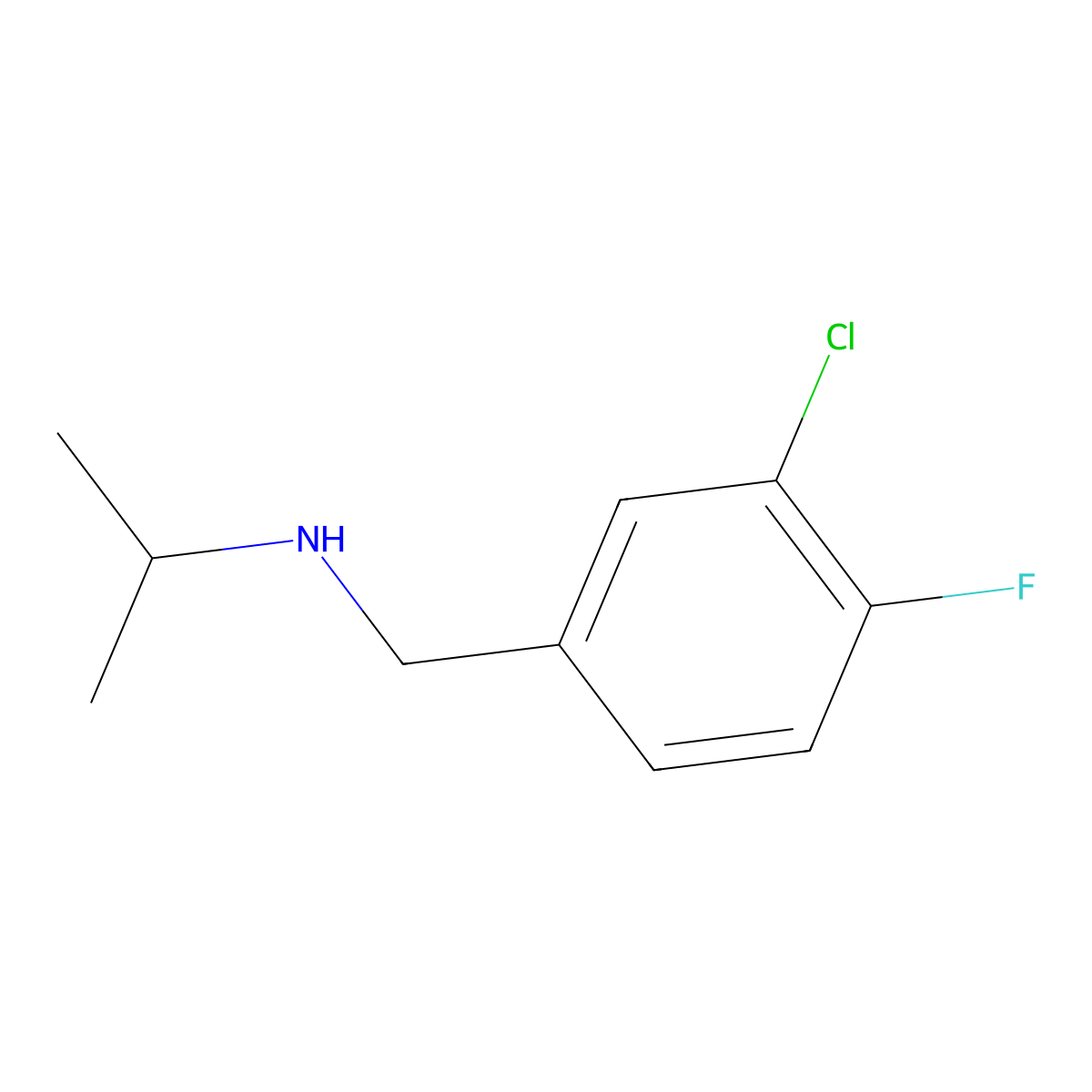 [(3-Chloro-4-fluorophenyl)methyl](propan-2-yl)amine molecular structure, CAS 1249246-61-4