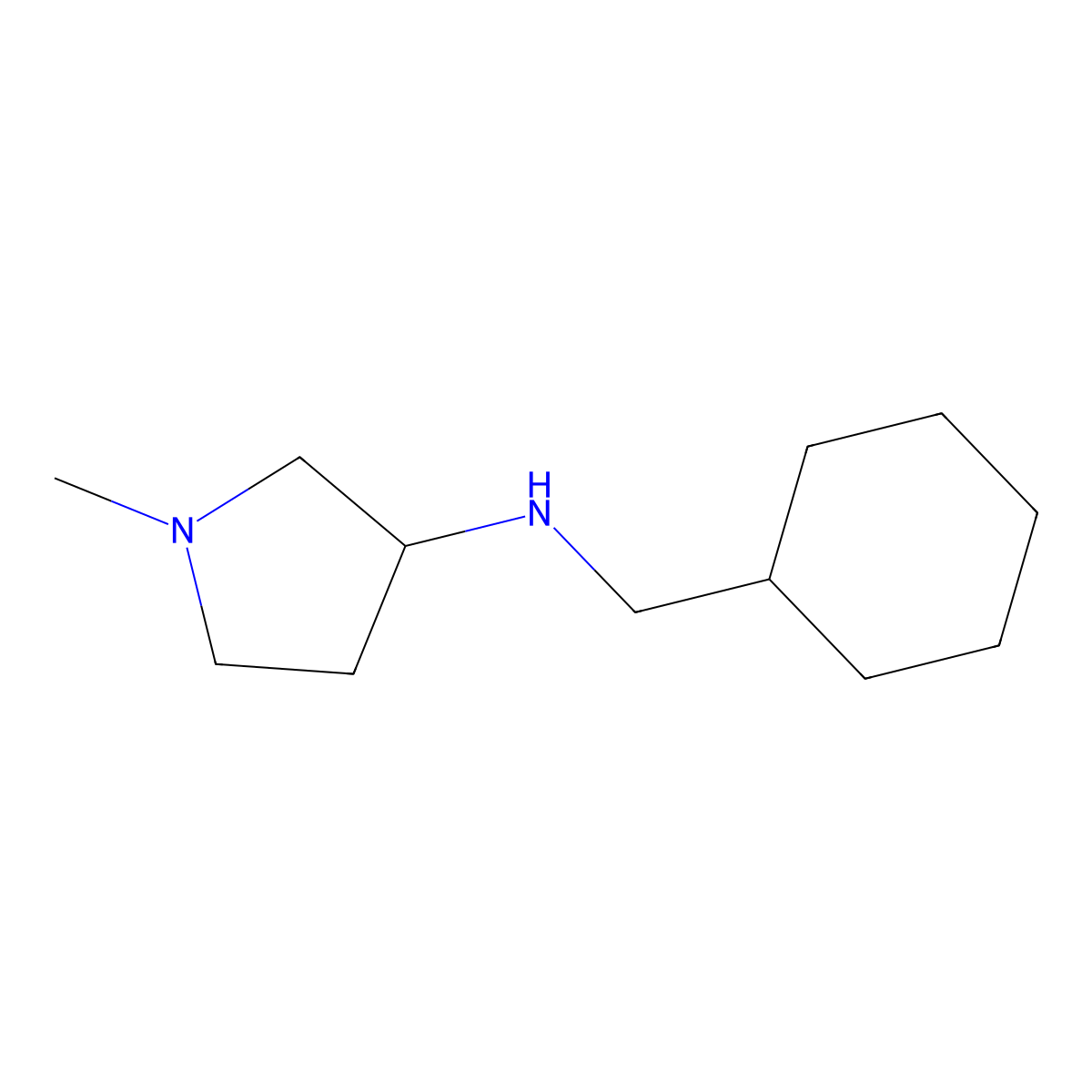 N-(cyclohexylmethyl)-1-methylpyrrolidin-3-amine molecular structure, CAS 1249247-00-4