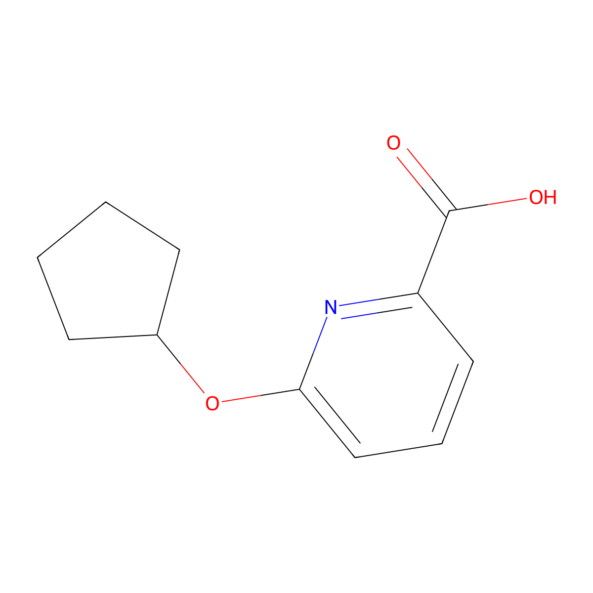 6-(Cyclopentyloxy)-2-pyridinecarboxylic acid molecular structure, CAS 1249249-84-0
