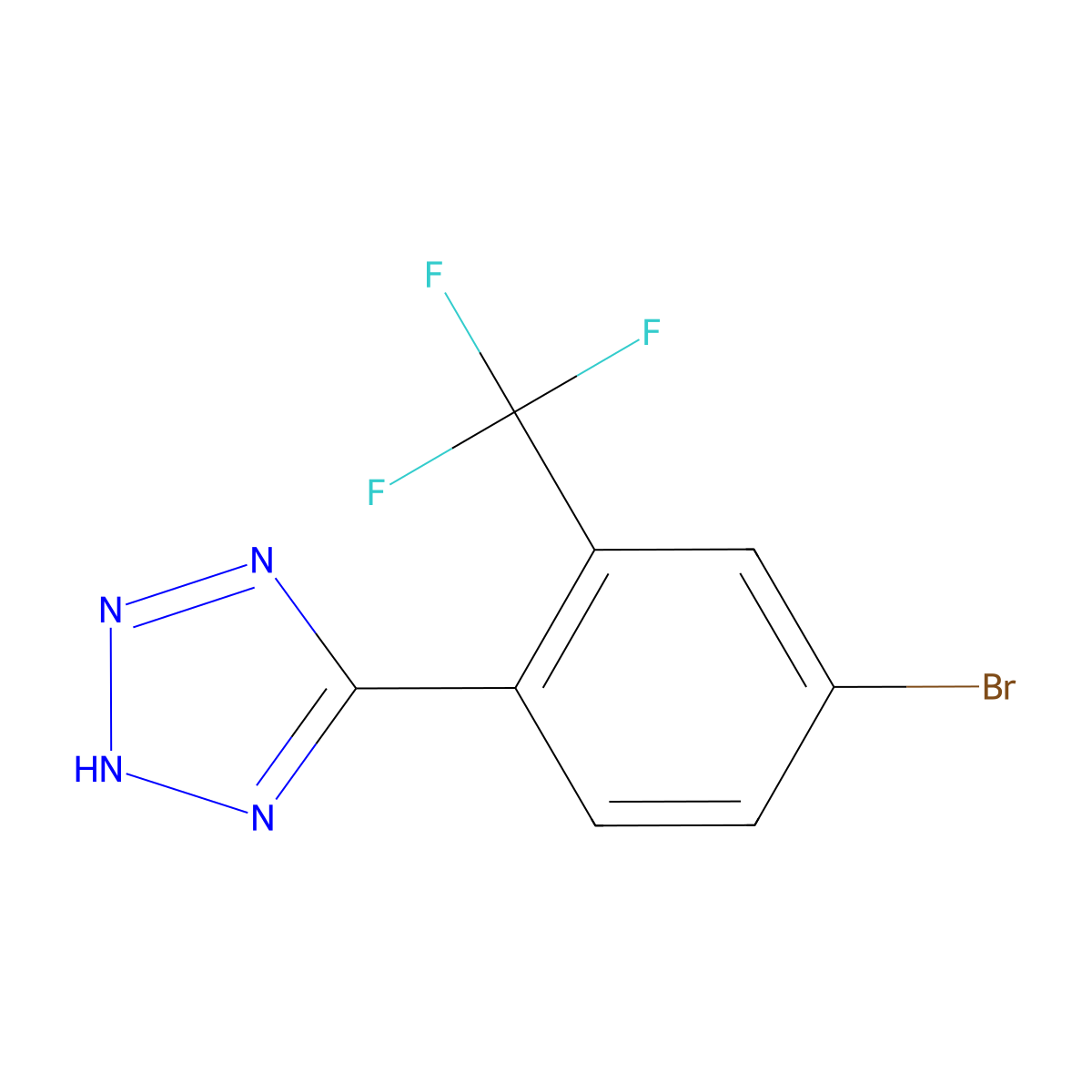 5-[4-bromo-2-(trifluoromethyl)phenyl]-1H-1,2,3,4-tetrazole molecular structure, CAS 1249252-67-2
