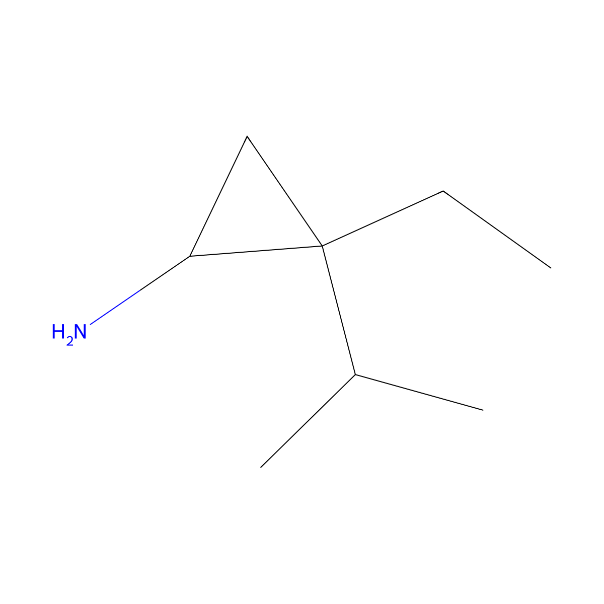 2-Ethyl-2-(propan-2-yl)cyclopropan-1-amine molecular structure, CAS 1249252-72-9