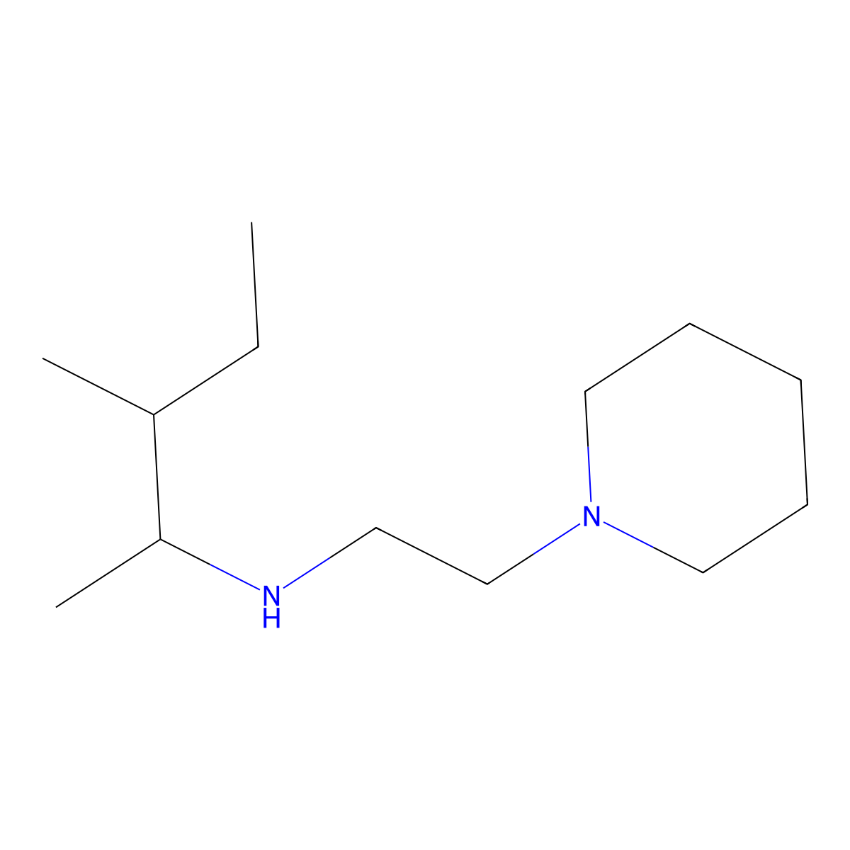 (3-Methylpentan-2-yl)[2-(piperidin-1-yl)ethyl]amine molecular structure, CAS 1249253-06-2