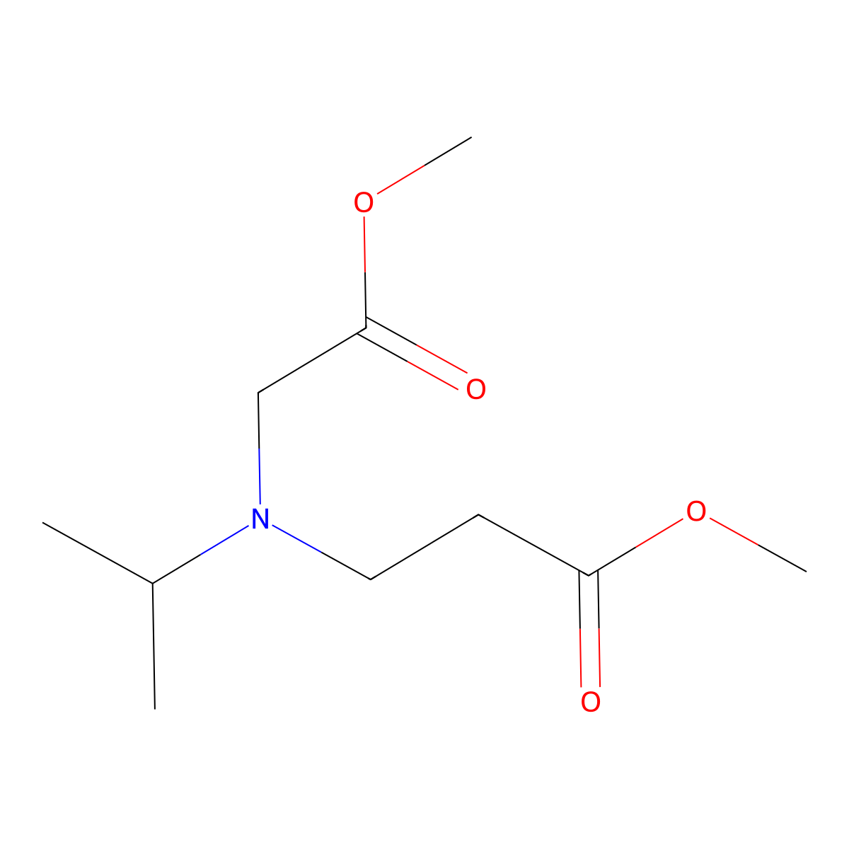 Methyl 3-[(2-methoxy-2-oxoethyl)(propan-2-yl)amino]propanoate molecular structure, CAS 1249253-89-1