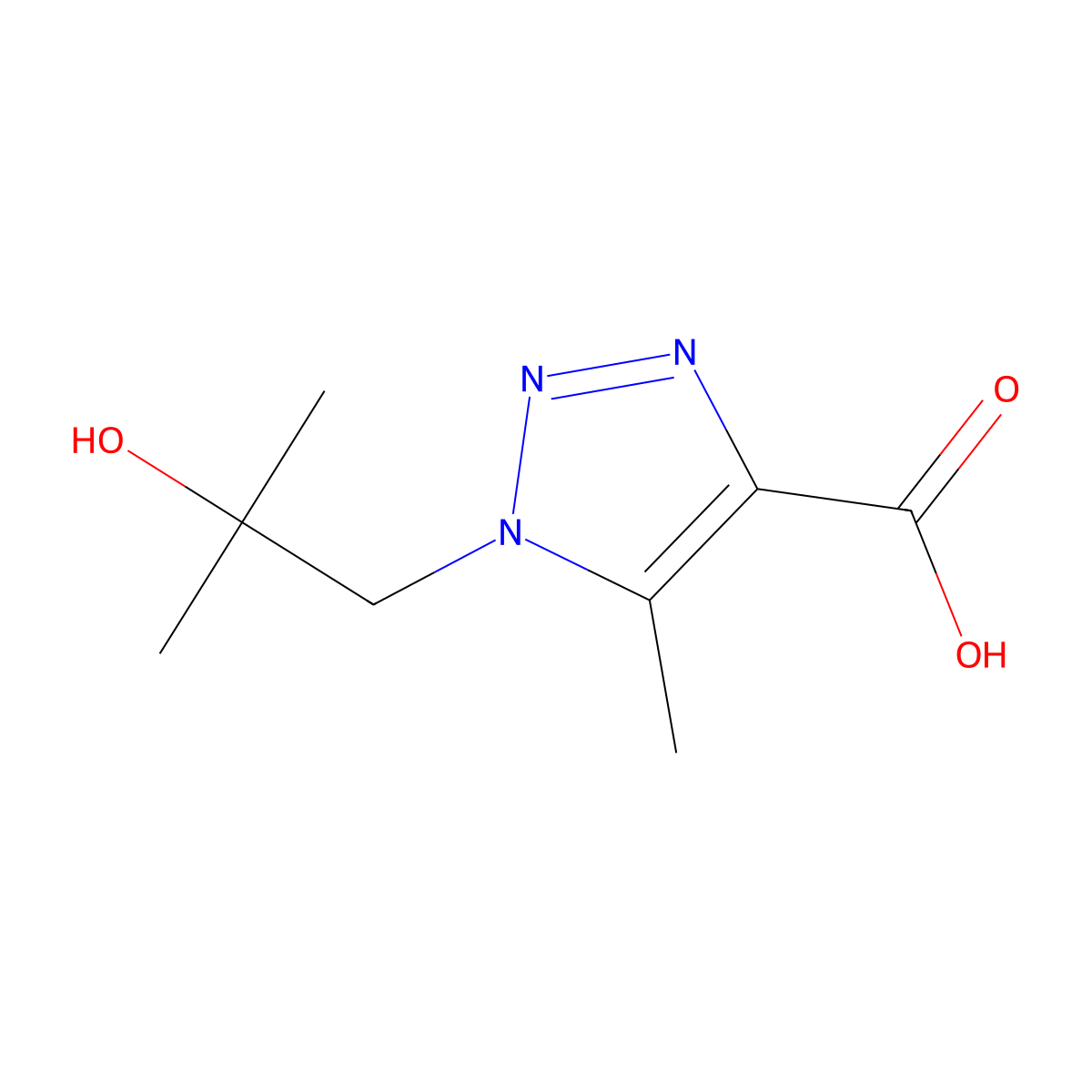 1-(2-hydroxy-2-methylpropyl)-5-methyl-1H-1,2,3-triazole-4-carboxylic acid molecular structure, CAS 1249257-62-2
