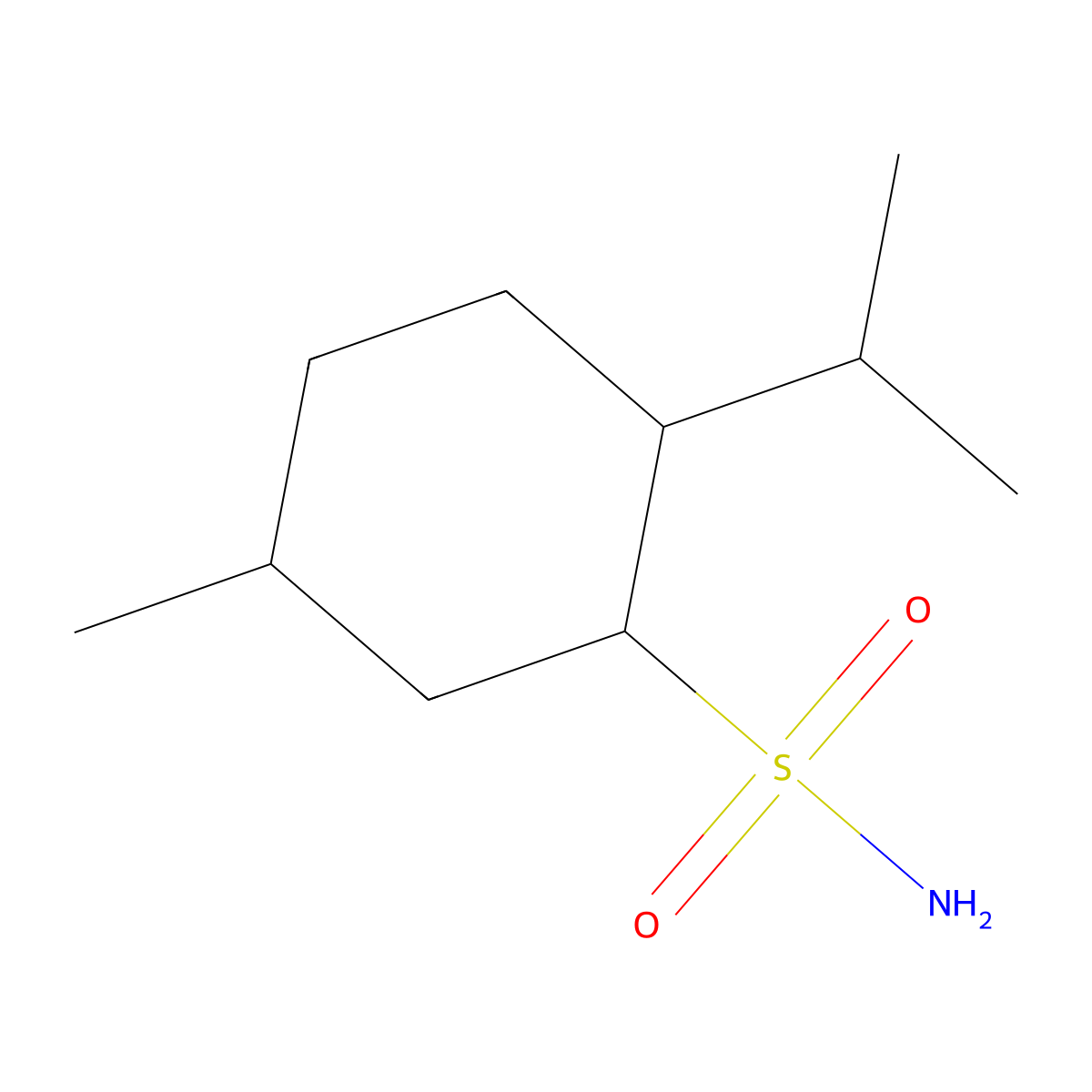 5-Methyl-2-(propan-2-yl)cyclohexane-1-sulfonamide molecular structure, CAS 1249257-65-5
