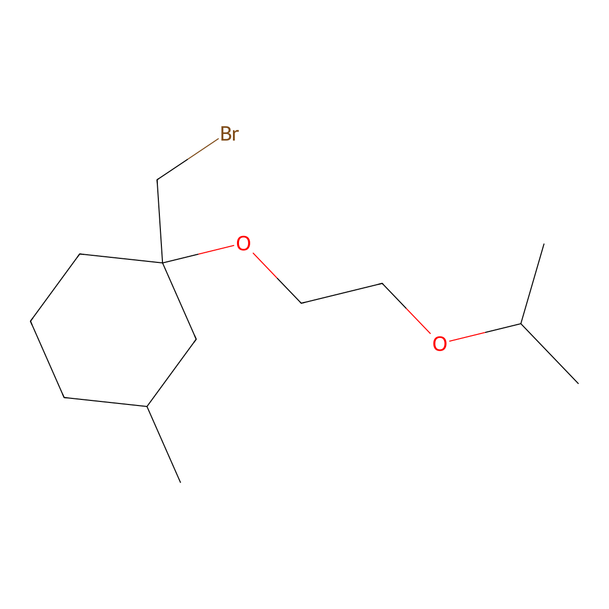 1-(Bromomethyl)-1-(2-isopropoxyethoxy)-3-methylcyclohexane molecular structure, CAS 1249258-43-2