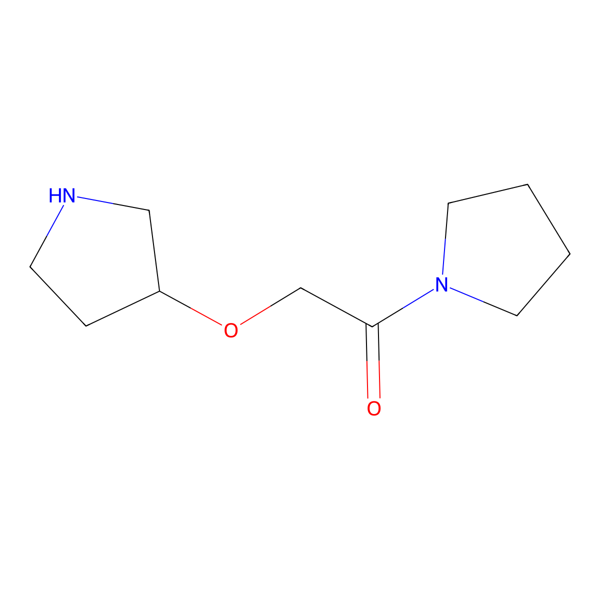 1-(Pyrrolidin-1-yl)-2-(pyrrolidin-3-yloxy)ethan-1-one molecular structure, CAS 1249258-57-8