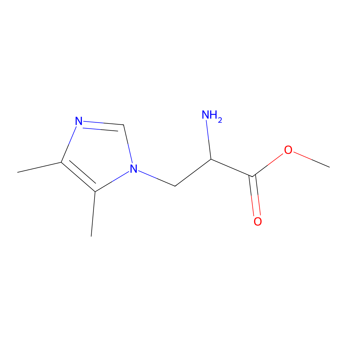 Methyl 2-amino-3-(4,5-dimethyl-1h-imidazol-1-yl)propanoate molecular structure, CAS 1249260-02-3