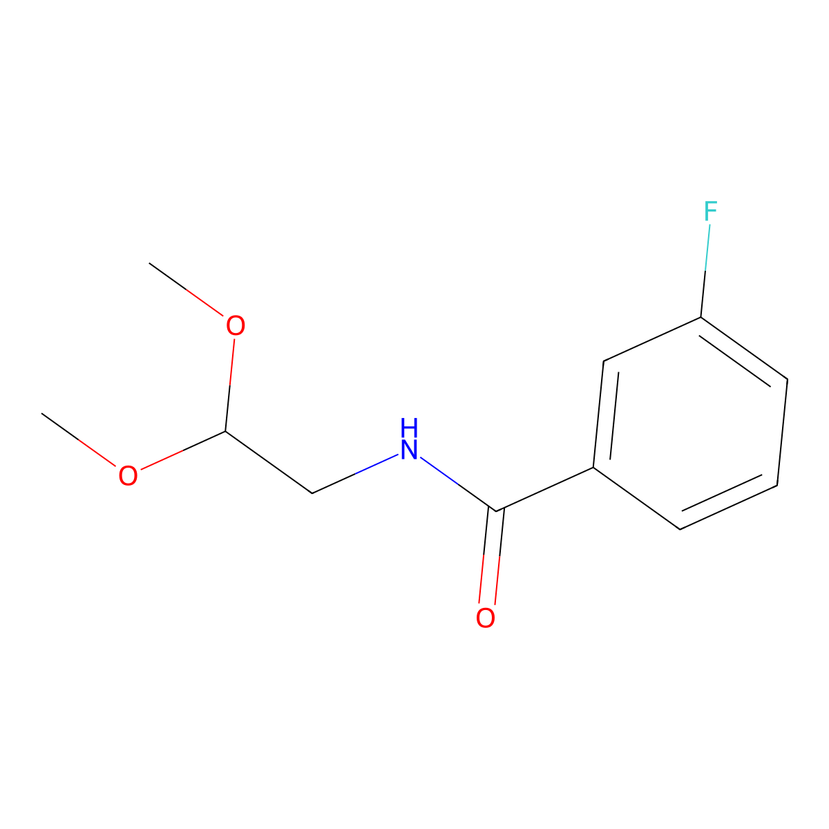 N-(2,2-dimethoxyethyl)-3-fluorobenzamide molecular structure, CAS 1249260-92-1