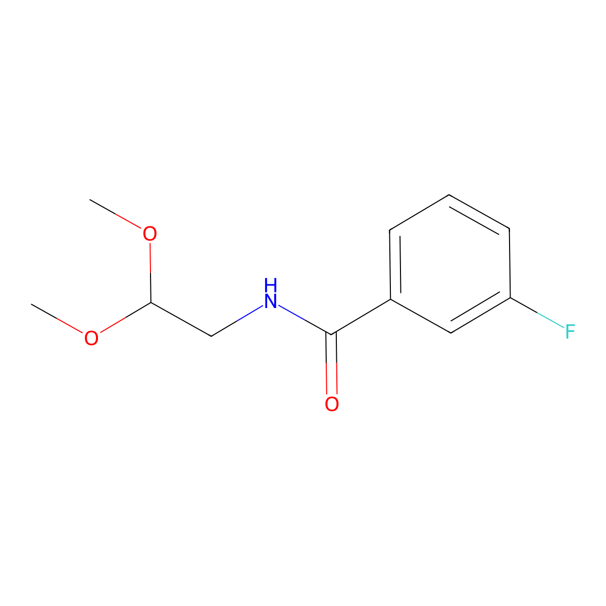 N-(2,2-dimethoxyethyl)-3-fluorobenzamide molecular structure, CAS 1249260-92-1