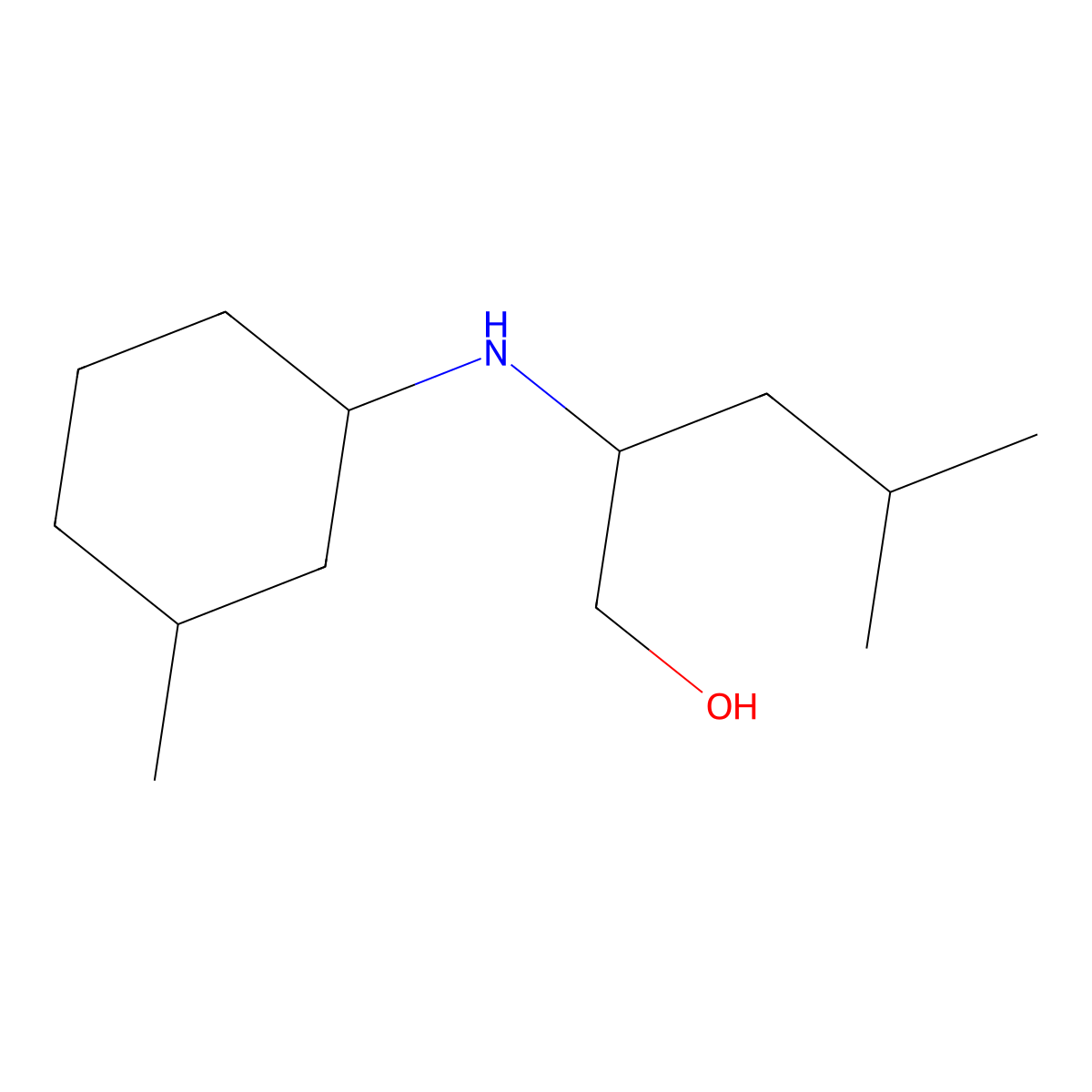 4-Methyl-2-[(3-methylcyclohexyl)amino]pentan-1-ol molecular structure, CAS 1249262-23-4