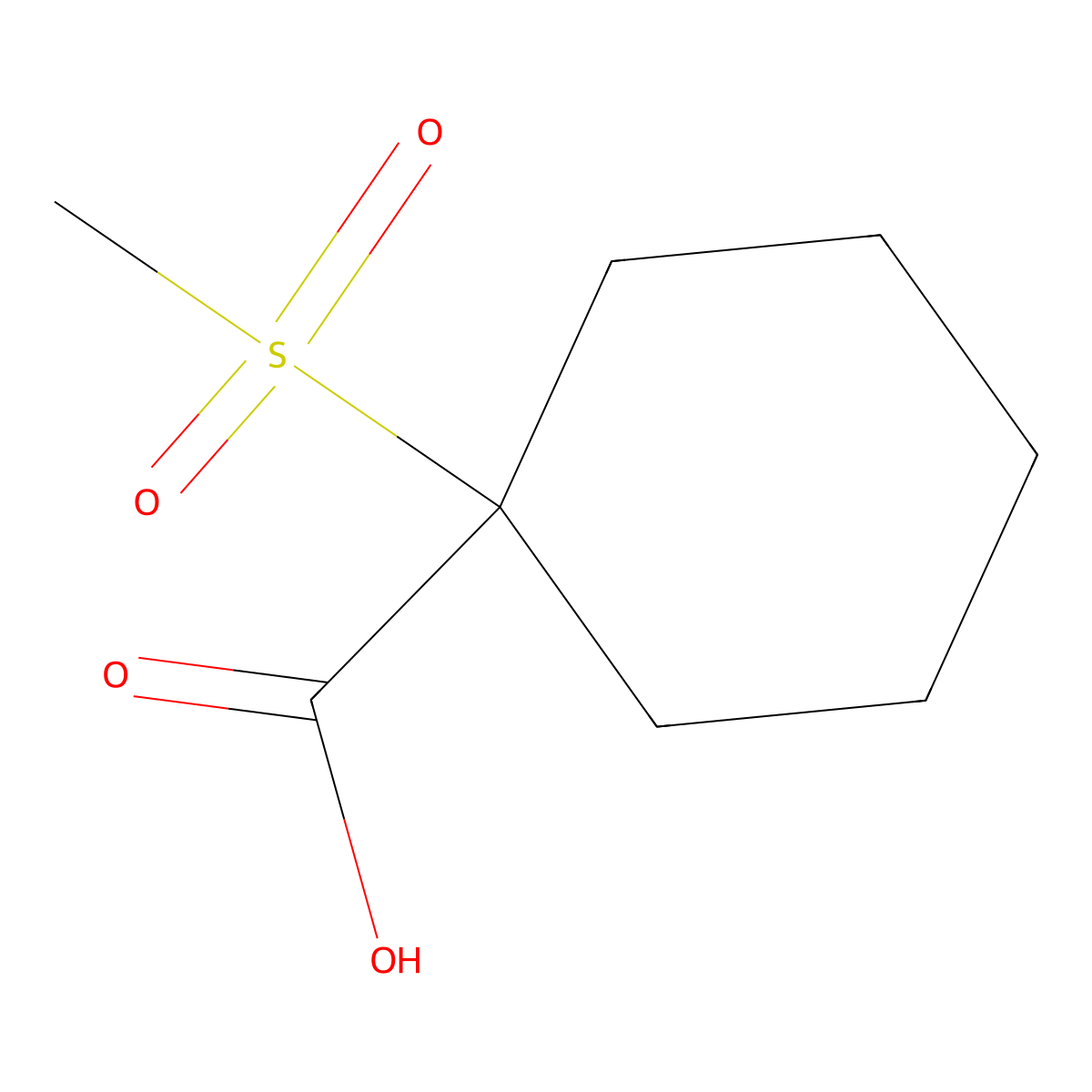 1-Methanesulfonylcyclohexane-1-carboxylic acid molecular structure, CAS 1249262-30-3
