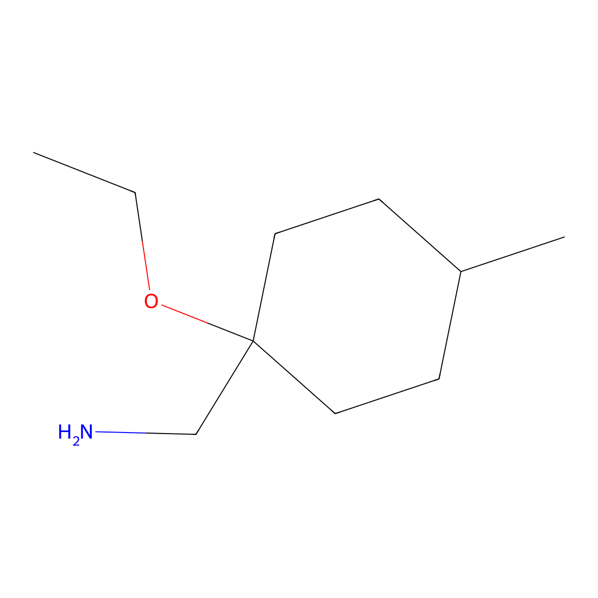 (1-Ethoxy-4-methylcyclohexyl)methanamine molecular structure, CAS 1249263-37-3