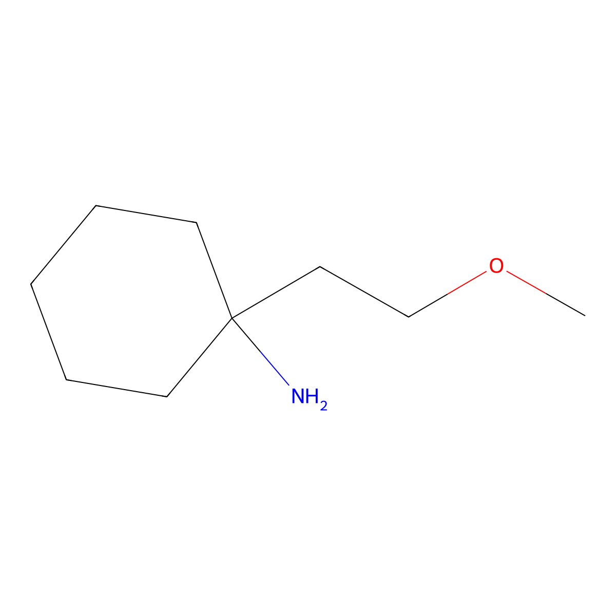 1-(2-Methoxyethyl)cyclohexan-1-amine molecular structure, CAS 1249264-65-0