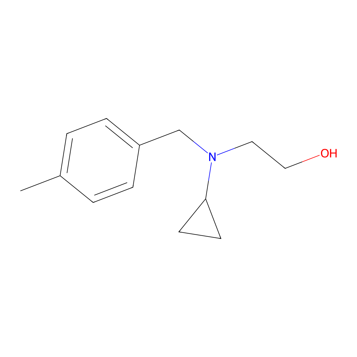2-[Cyclopropyl-(4-methyl-benzyl)-amino]-ethanol molecular structure, CAS 1249264-80-9