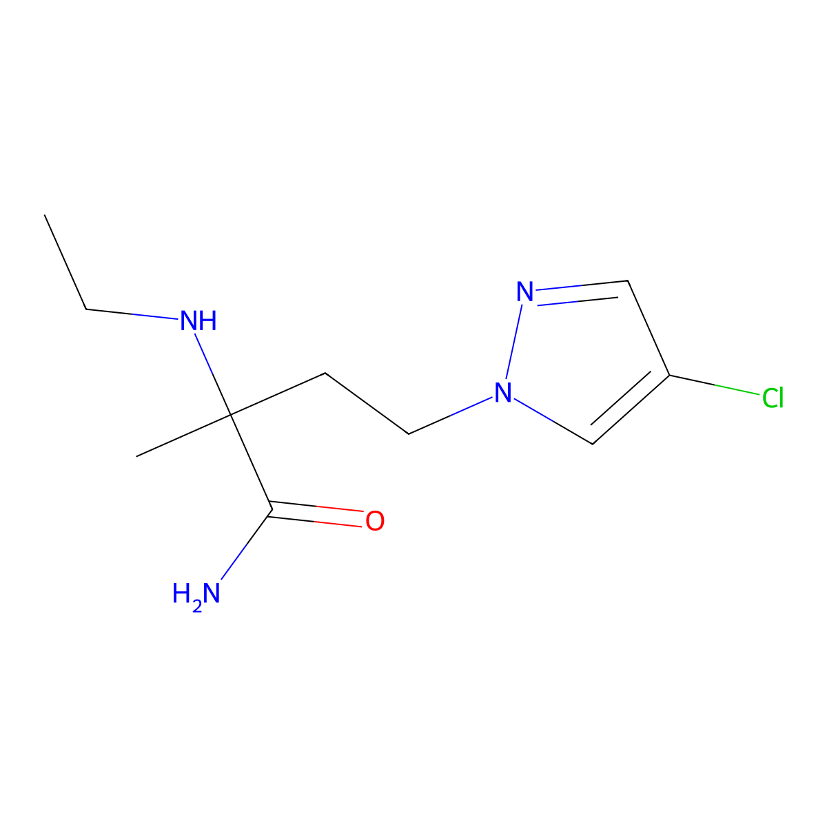 4-(4-Chloro-1h-pyrazol-1-yl)-2-(ethylamino)-2-methylbutanamide molecular structure, CAS 1249265-45-9