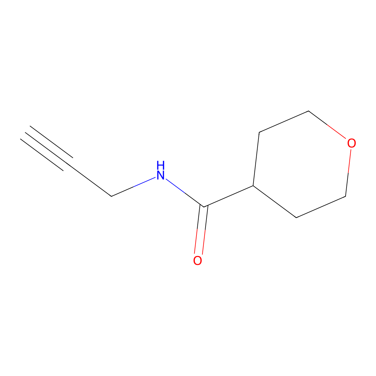 N-(prop-2-yn-1-yl)oxane-4-carboxamide molecular structure, CAS 1249266-35-0