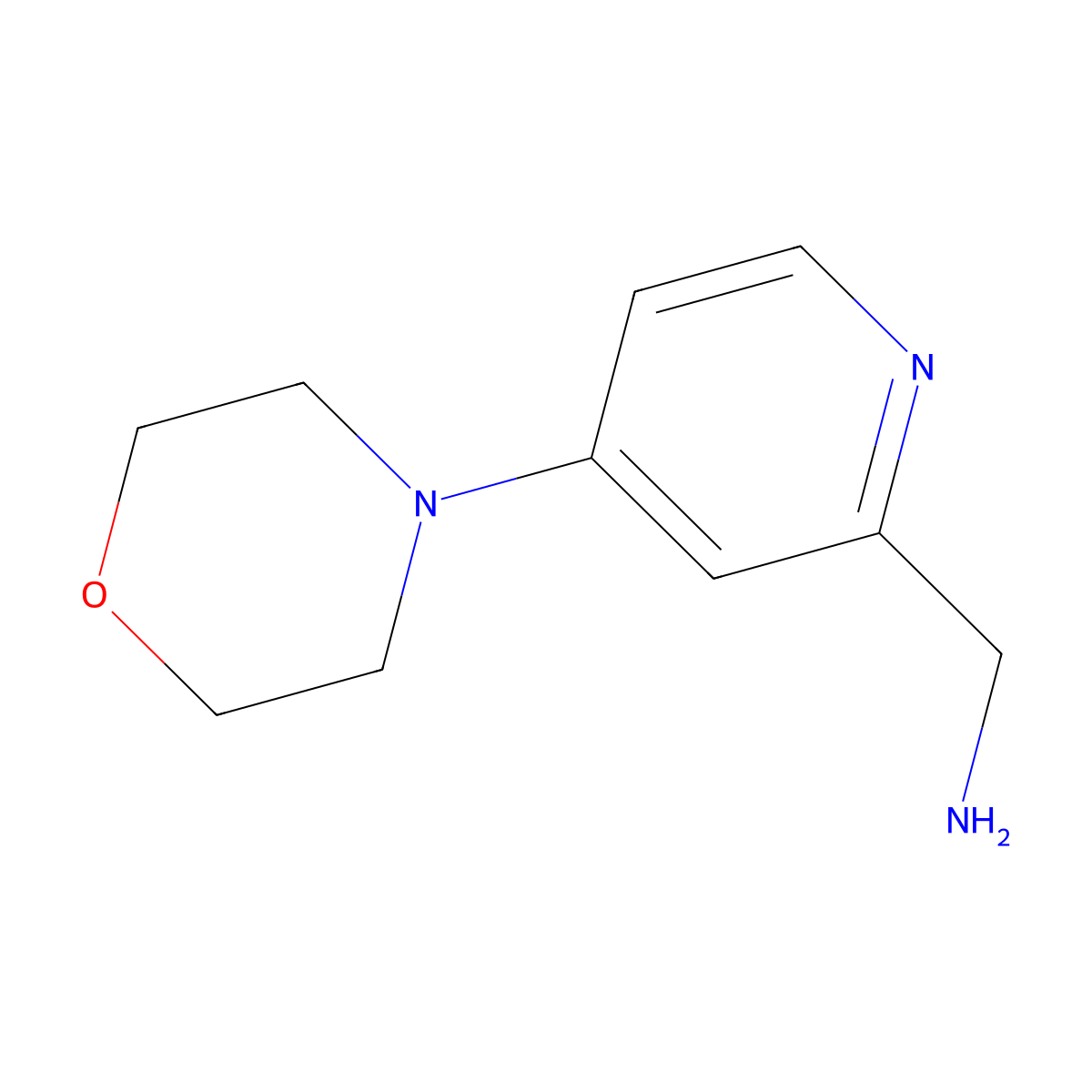 (4-Morpholinopyridin-2-yl)methanamine molecular structure, CAS 1249267-08-0