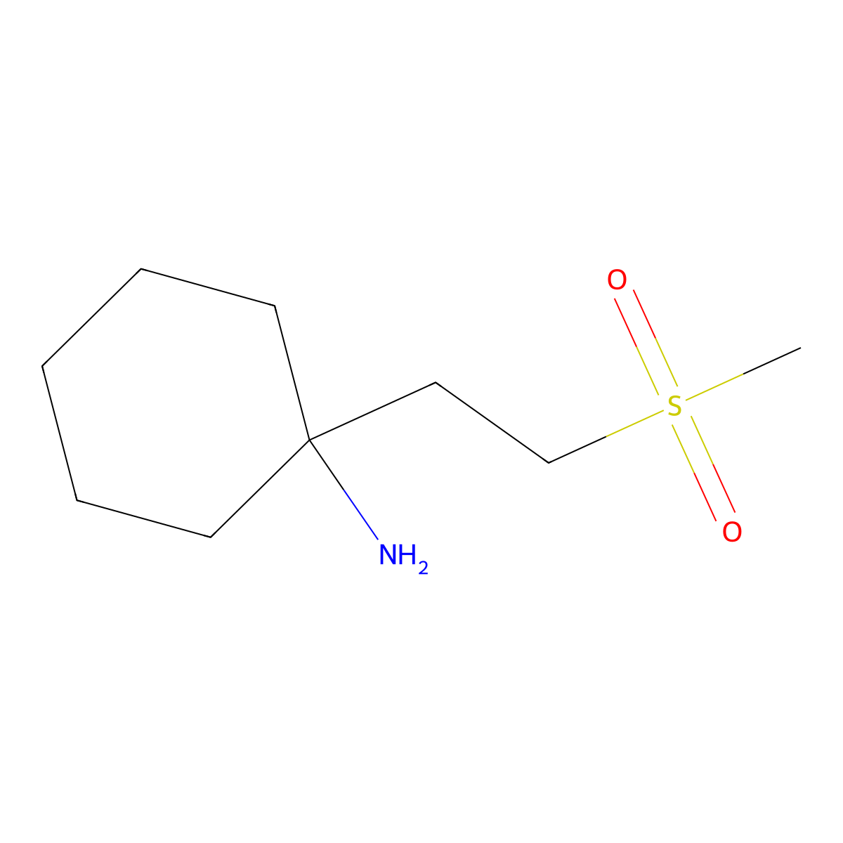 1-(2-Methanesulfonylethyl)cyclohexan-1-amine molecular structure, CAS 1249267-62-6