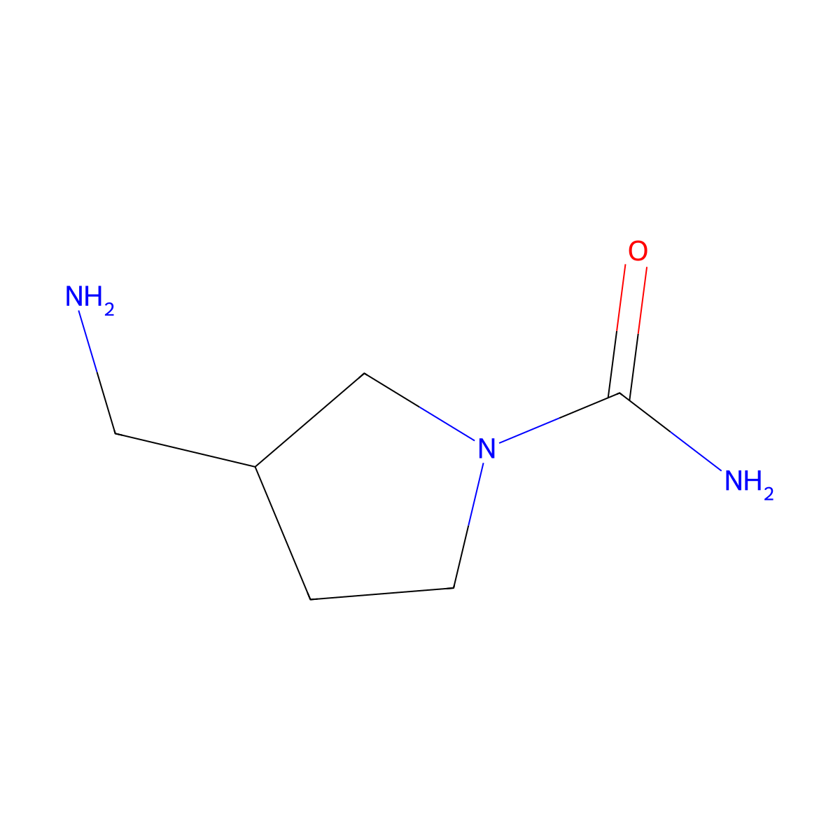 3-(Aminomethyl)pyrrolidine-1-carboxamide molecular structure, CAS 1249269-39-3