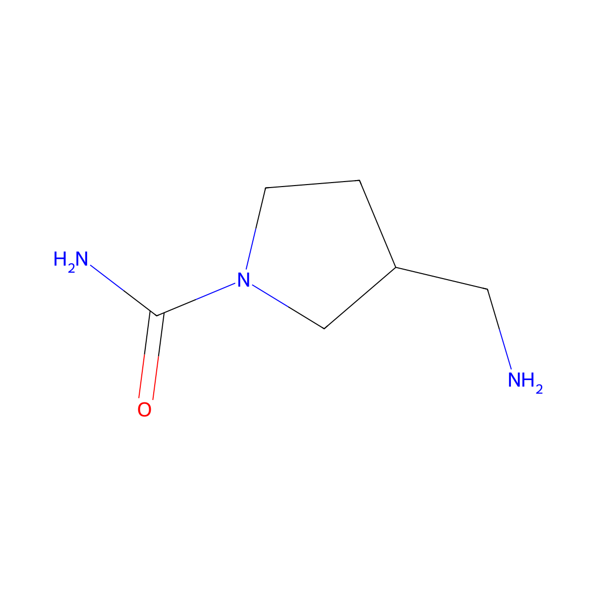 3-(Aminomethyl)pyrrolidine-1-carboxamide molecular structure, CAS 1249269-39-3