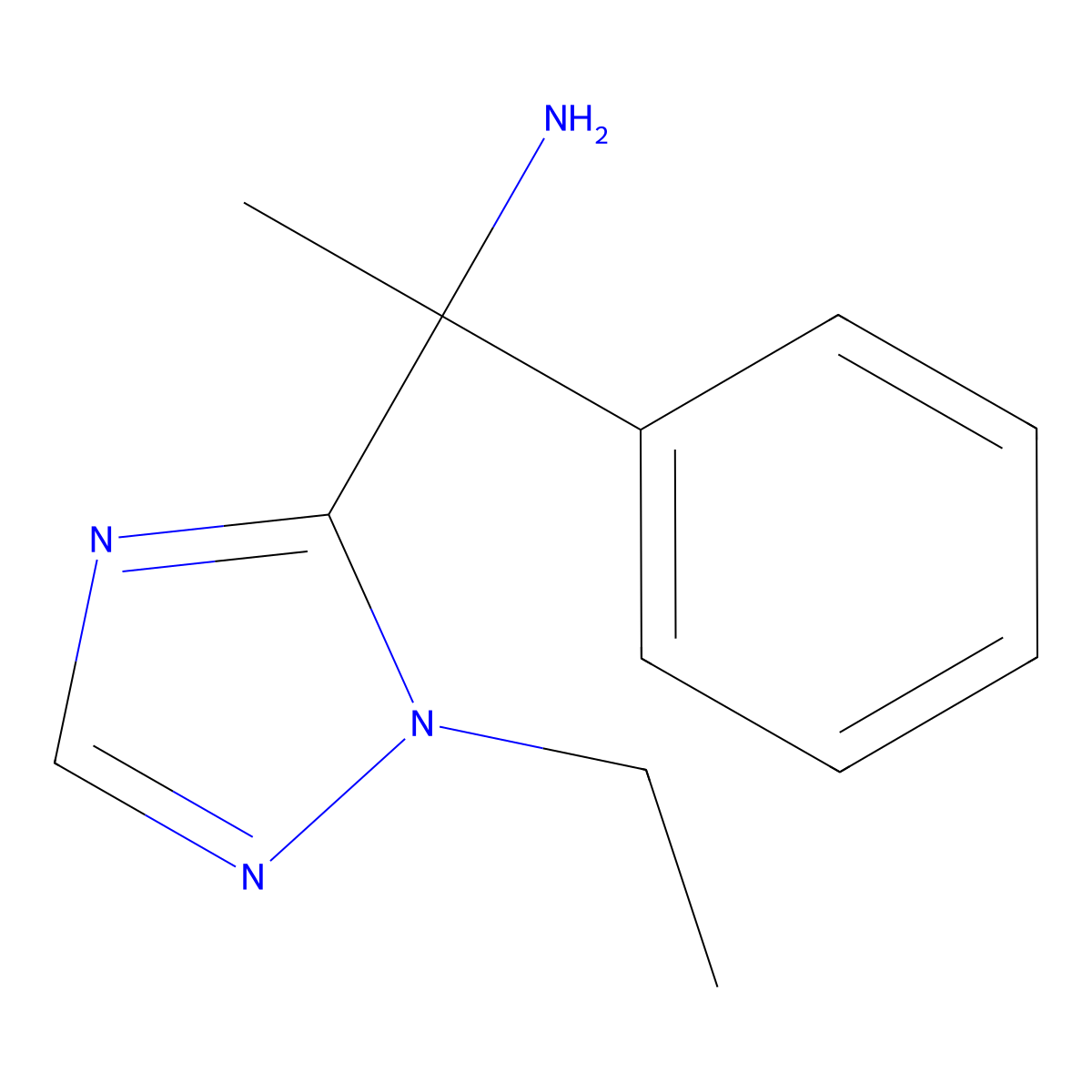 1-(1-Ethyl-1h-1,2,4-triazol-5-yl)-1-phenylethan-1-amine molecular structure, CAS 1249269-43-9