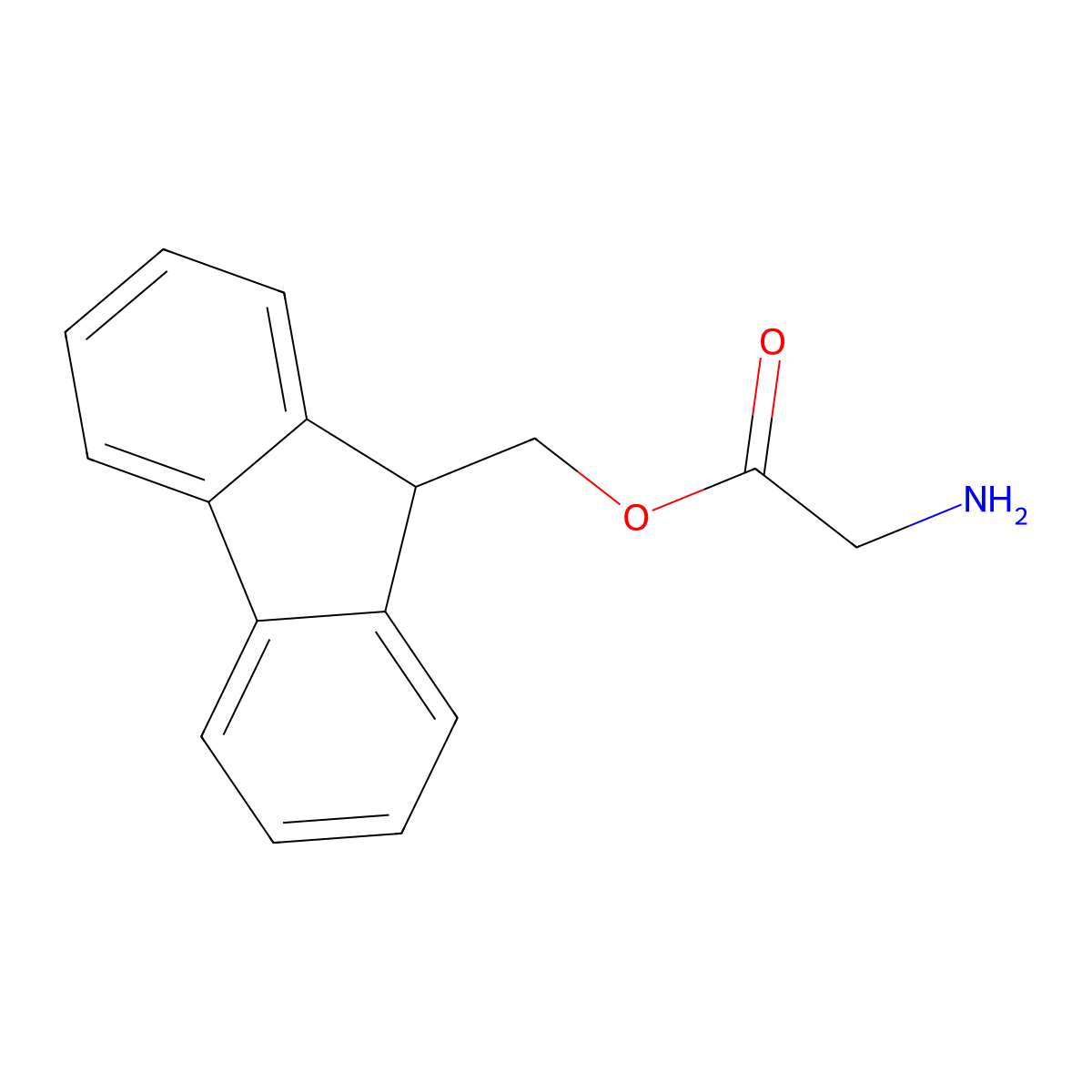 (9H-fluoren-9-yl)methyl 2-aminoacetate molecular structure, CAS 124927-88-4