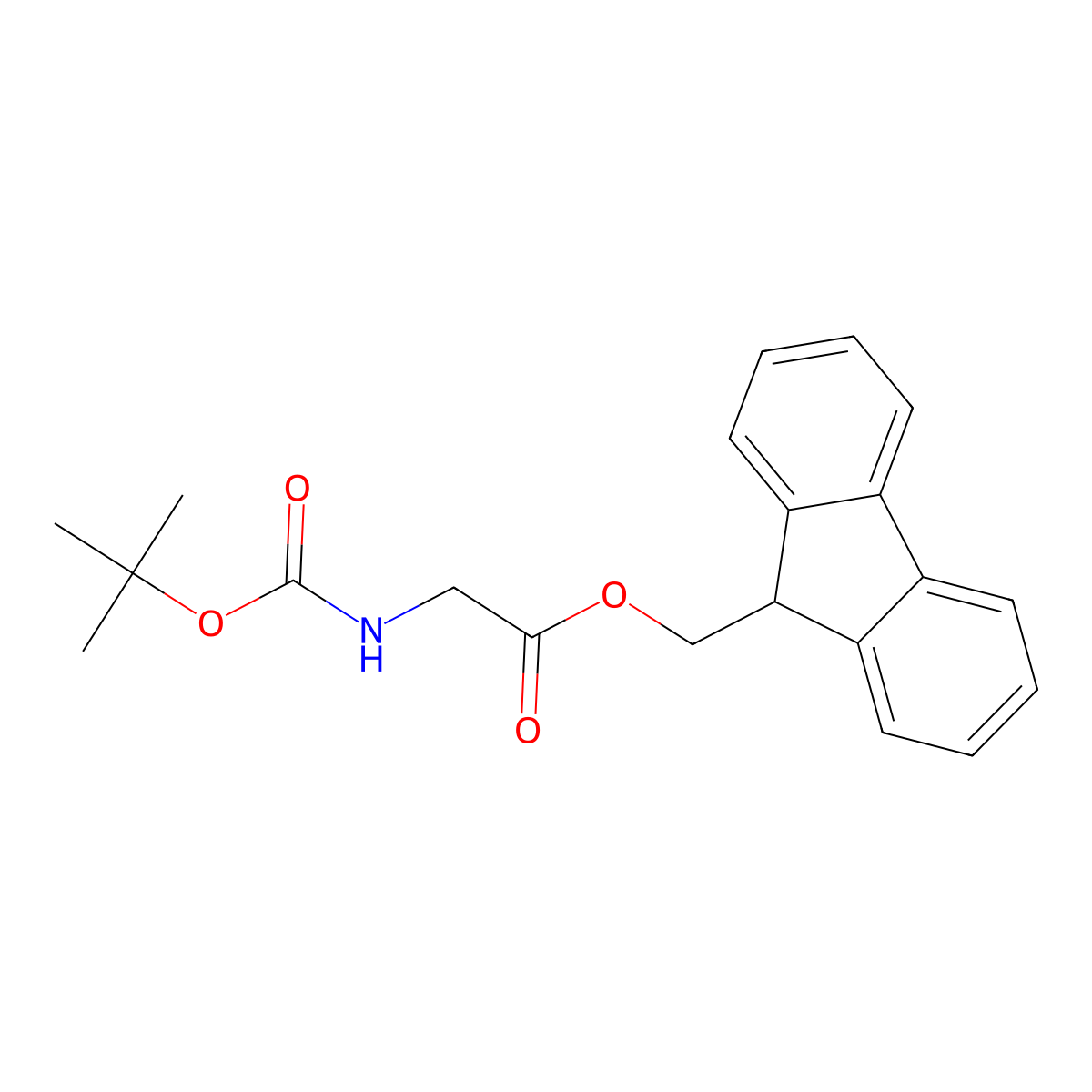 (9H-Fluoren-9-yl)methyl (tert-butoxycarbonyl)glycinate molecular structure, CAS 124927-97-5