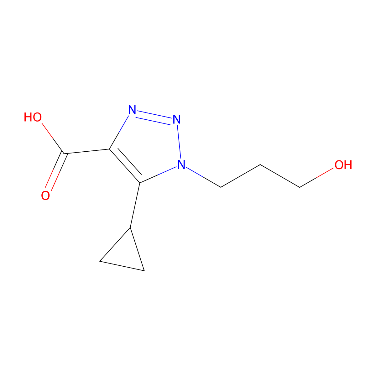 5-Cyclopropyl-1-(3-hydroxypropyl)-1h-1,2,3-triazole-4-carboxylic acid molecular structure, CAS 1249271-34-8