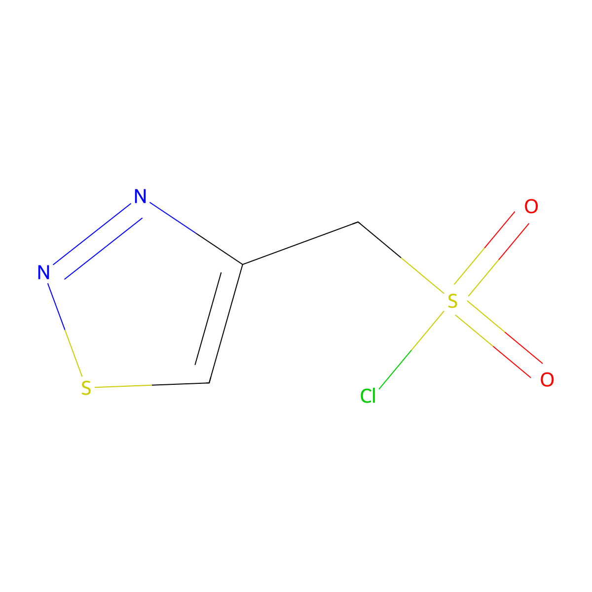 (1,2,3-Thiadiazol-4-yl)methanesulfonyl chloride molecular structure, CAS 1249271-68-8