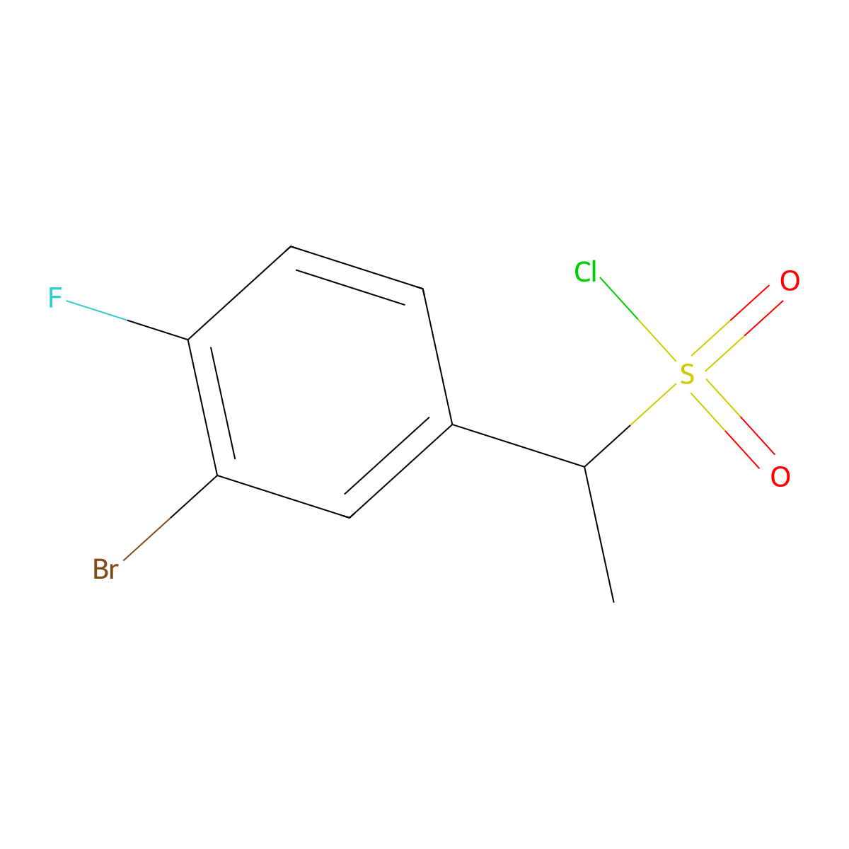1-(3-Bromo-4-fluorophenyl)ethane-1-sulfonyl chloride molecular structure, CAS 1249271-79-1