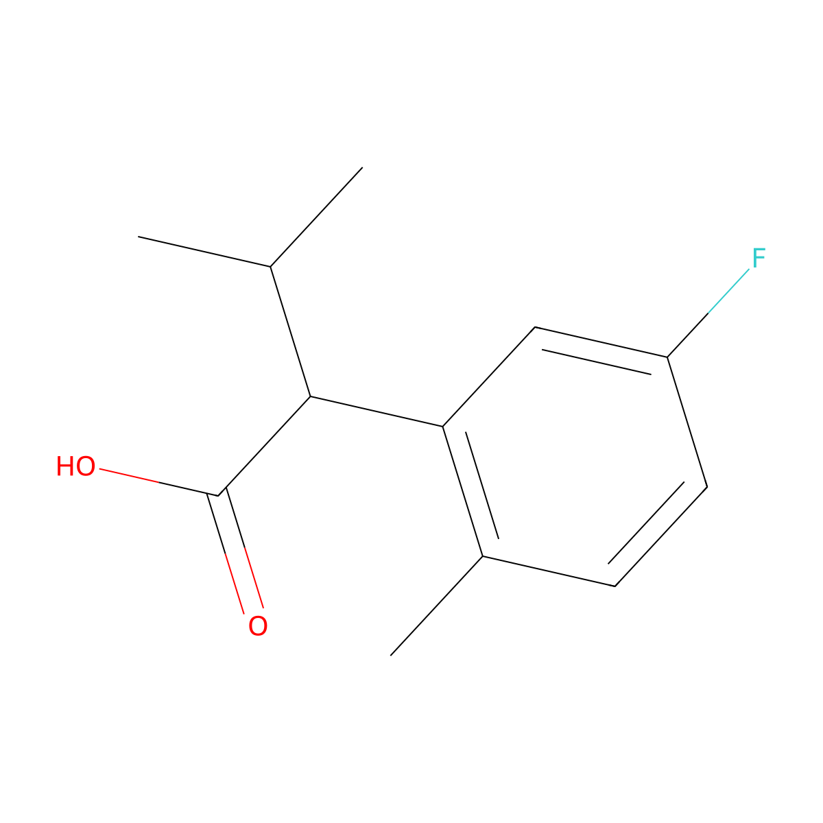 2-(5-Fluoro-2-methylphenyl)-3-methylbutanoic acid molecular structure, CAS 1249273-27-5