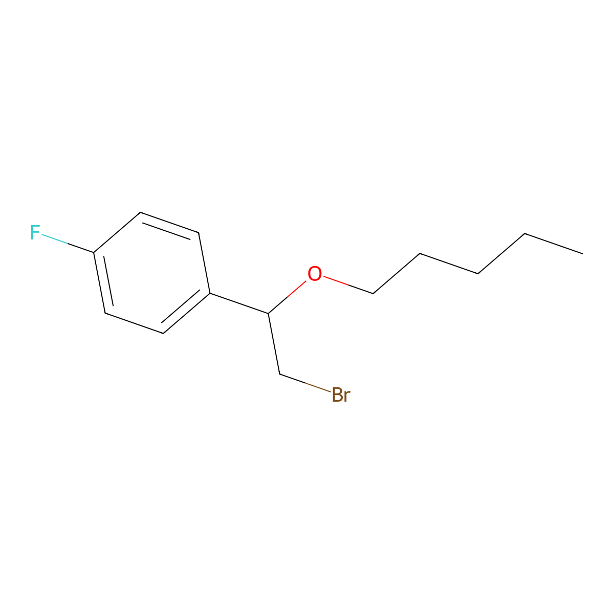 1-(2-Bromo-1-(pentyloxy)ethyl)-4-fluorobenzene molecular structure, CAS 1249274-05-2