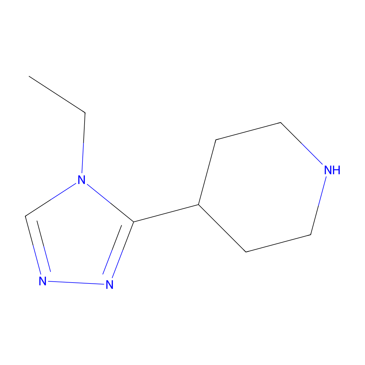 4-(4-Ethyl-4H-1,2,4-triazol-3-yl)piperidine molecular structure, CAS 1249274-35-8