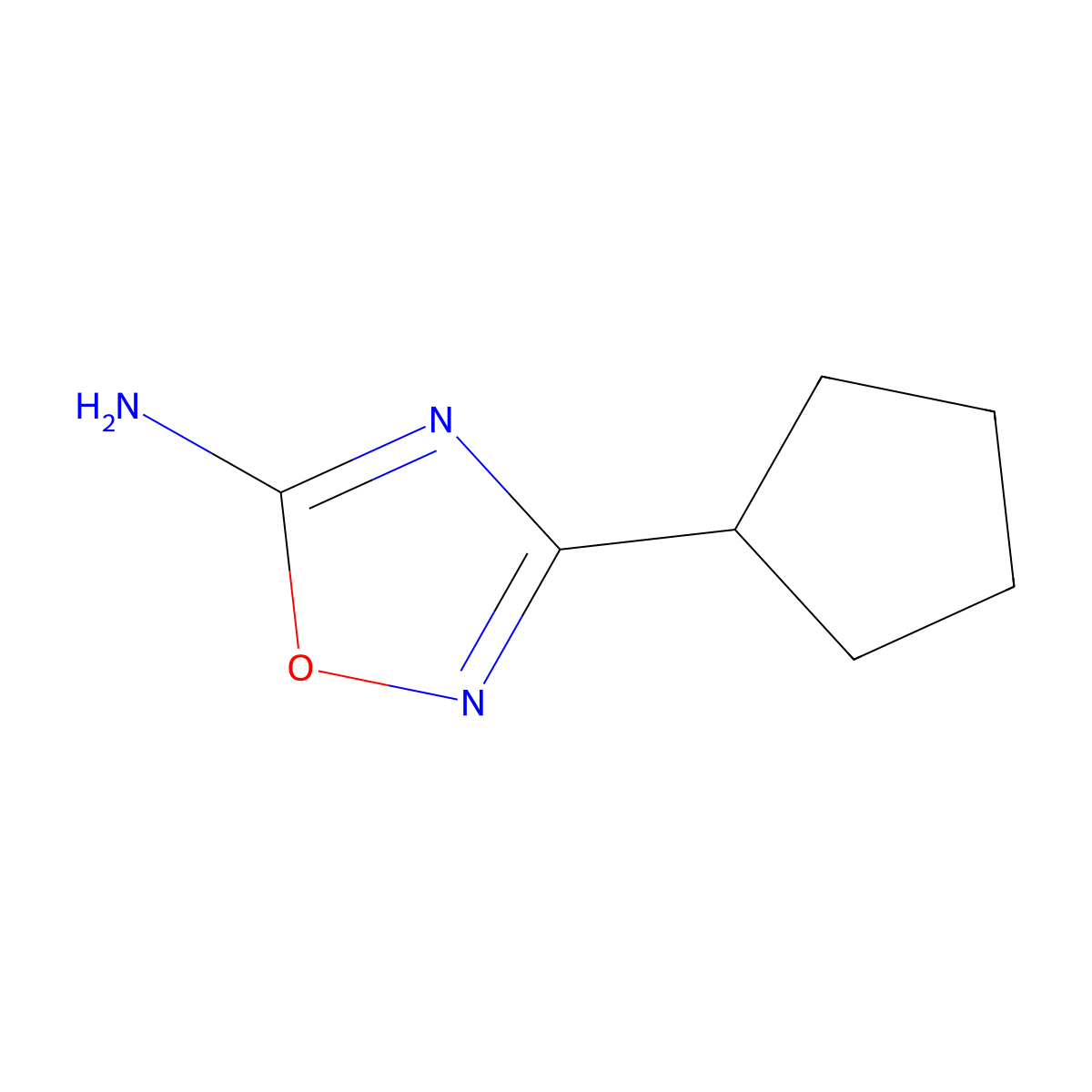 3-Cyclopentyl-1,2,4-oxadiazol-5-amine molecular structure, CAS 1249274-88-1