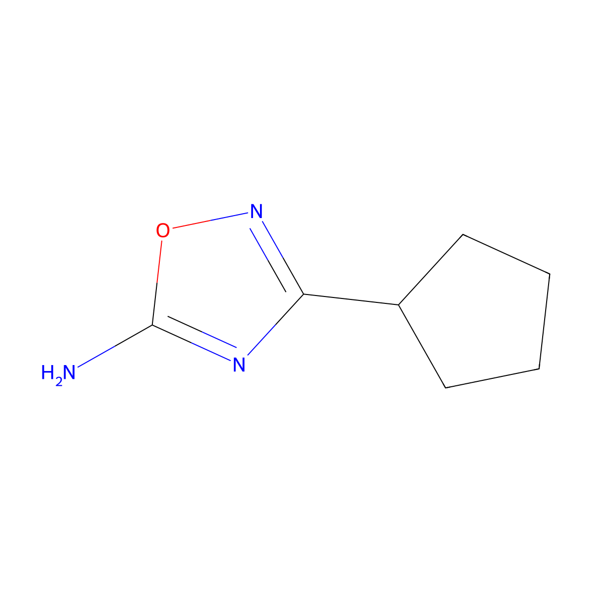 3-Cyclopentyl-1,2,4-oxadiazol-5-amine molecular structure, CAS 1249274-88-1