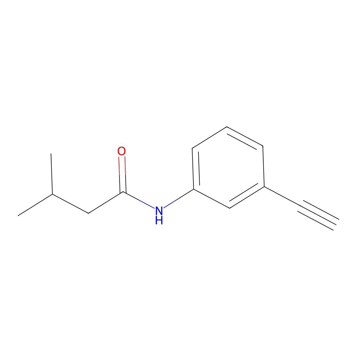 N-(3-ethynylphenyl)-3-methylbutanamide molecular structure, CAS 1249277-16-4