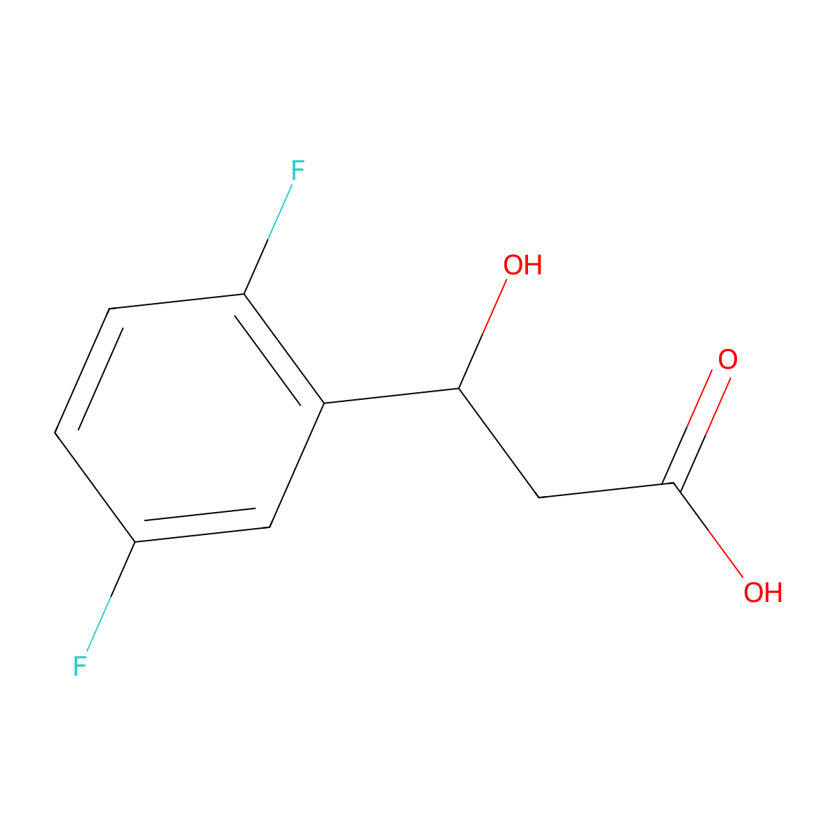 3-(2,5-Difluorophenyl)-3-hydroxypropanoic acid molecular structure, CAS 1249279-05-7