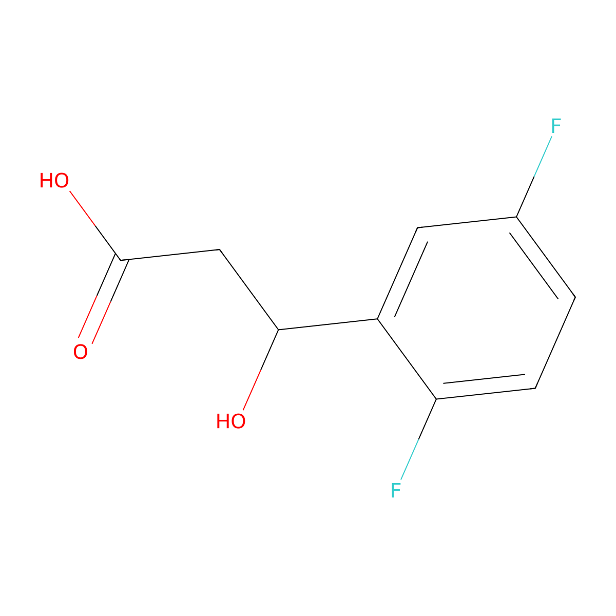 3-(2,5-Difluorophenyl)-3-hydroxypropanoic acid molecular structure, CAS 1249279-05-7