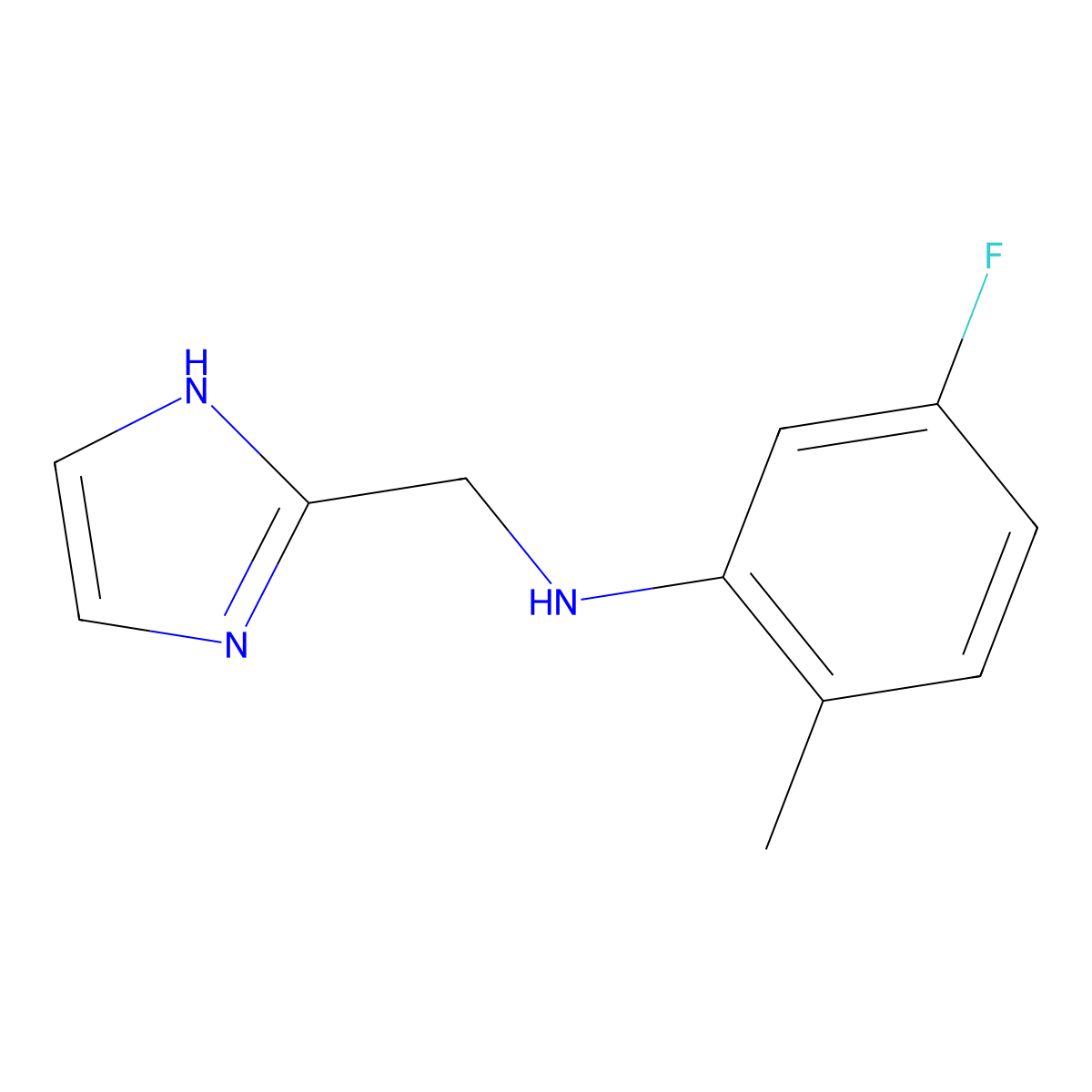 5-fluoro-N-[(1H-imidazol-2-yl)methyl]-2-methylaniline molecular structure, CAS 1249279-06-8