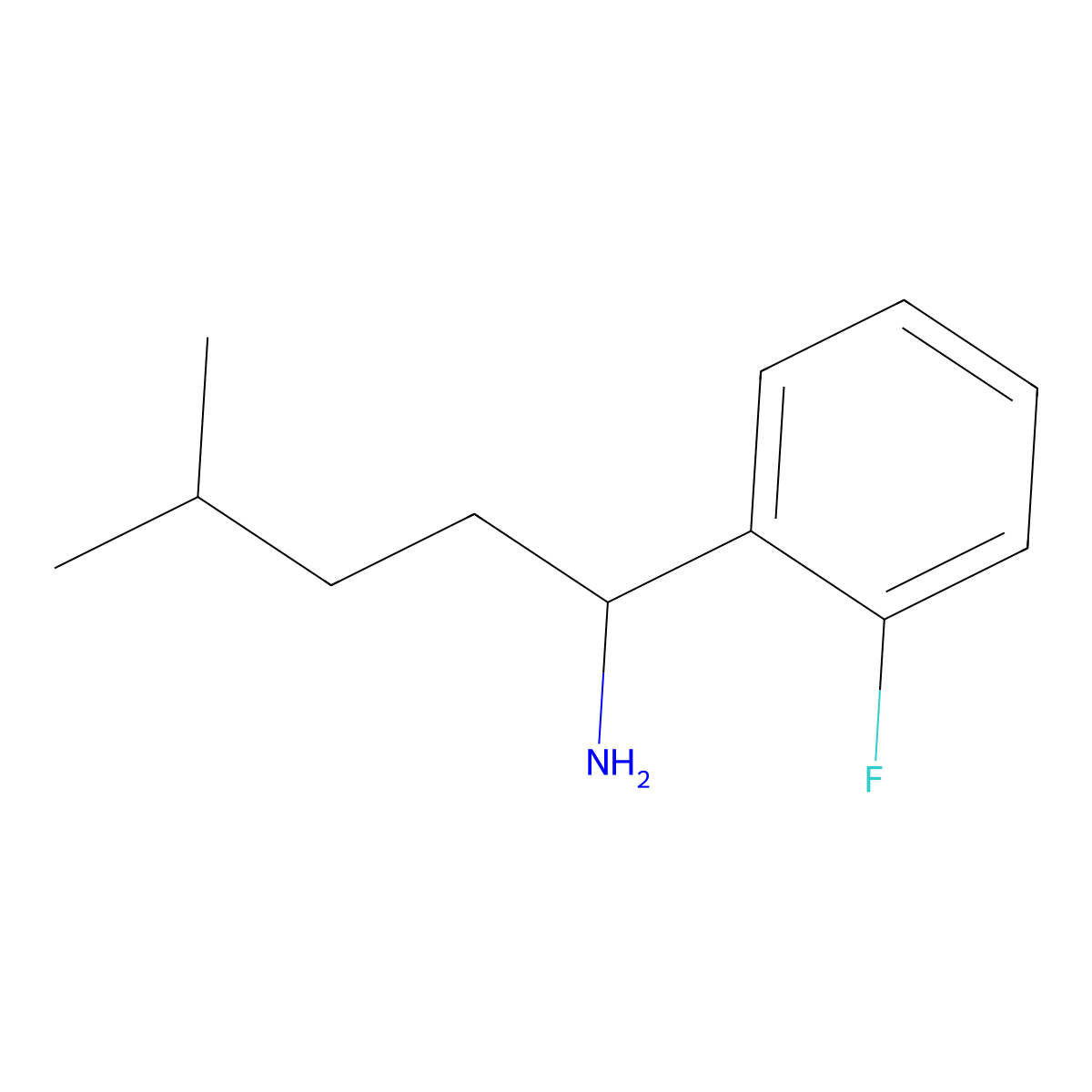 1-(2-Fluorophenyl)-4-methylpentan-1-amine molecular structure, CAS 1249279-41-1