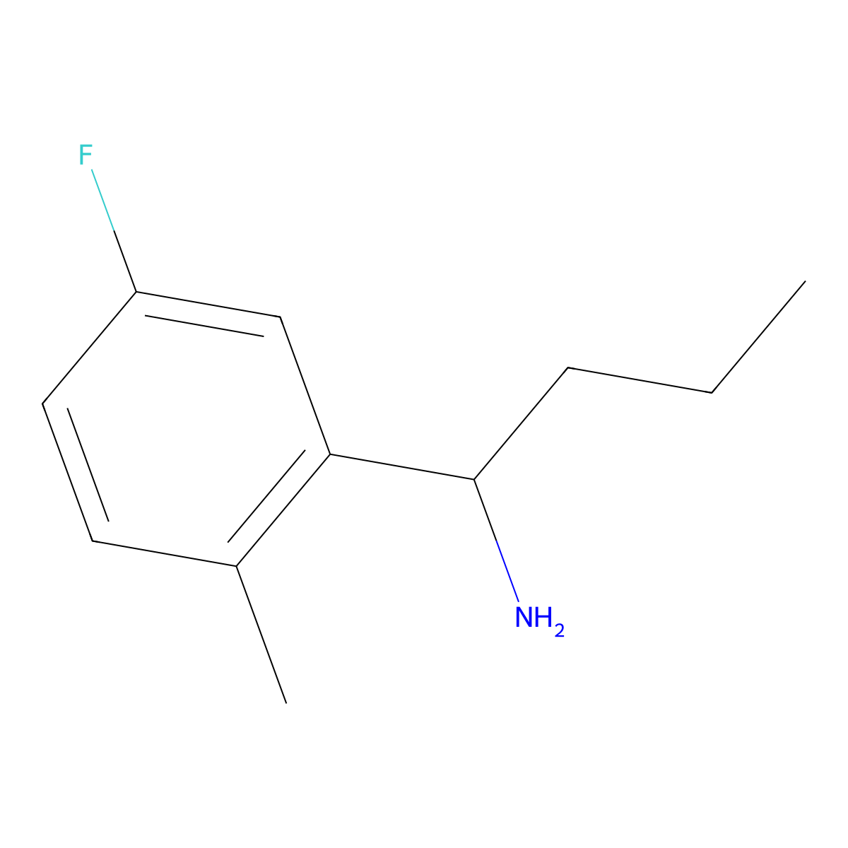 1-(5-Fluoro-2-methylphenyl)butan-1-amine molecular structure, CAS 1249282-44-7